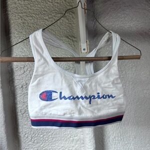 Champion White Bra with Red and Blue Accents